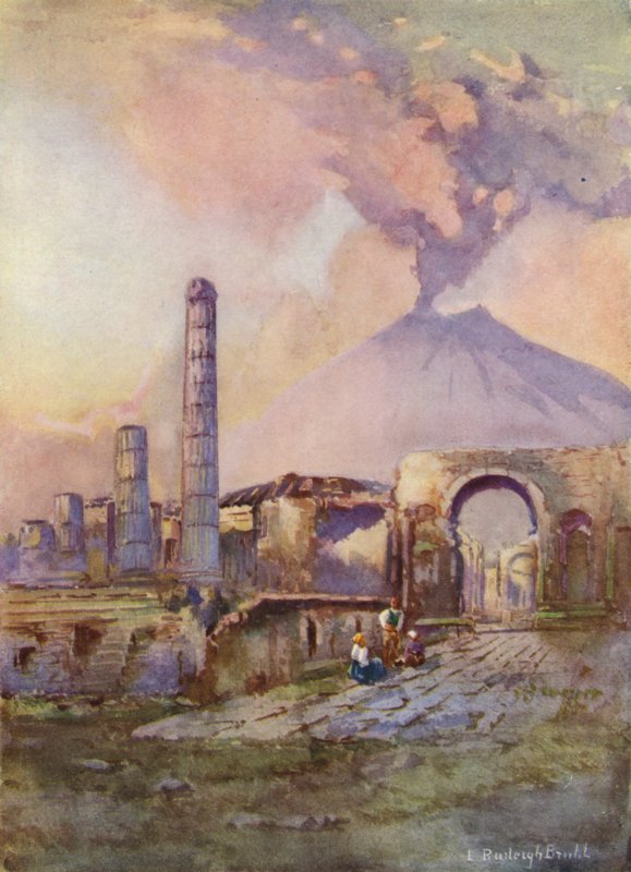 Pompeii, Vesuvius in de verte door Louis Burleigh Bruhl