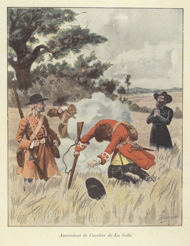 De moord op René-Robert Cavelier de La Salle, 1687 door Louis Charles Bombled