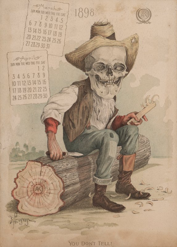 Houtsnijden, illustratie voor Antikamnia Kalender door Louis Crucius or Crusuius