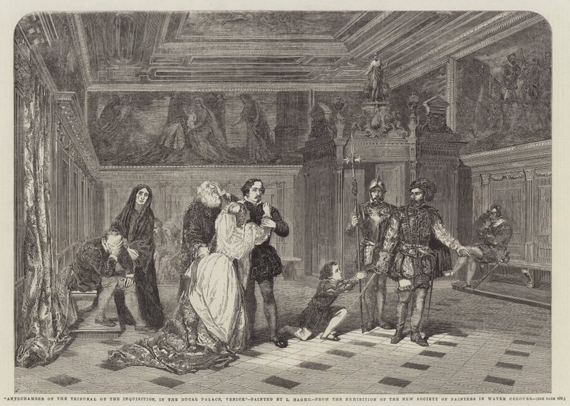 Antichambre van het Tribunaal van de Inquisitie, in het Dogepaleis, Venetië door Louis Haghe