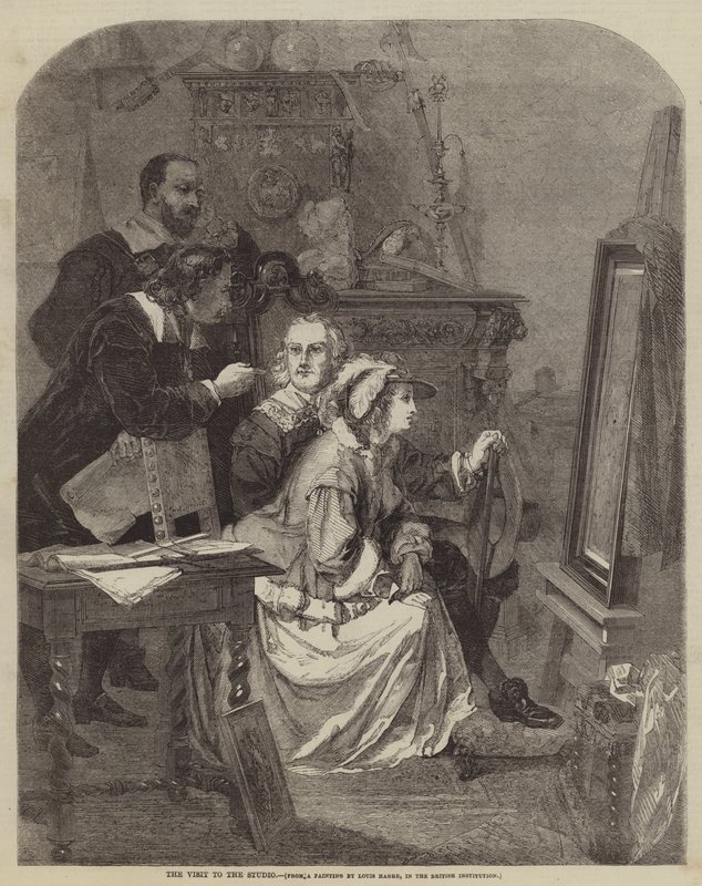 Het bezoek aan het atelier door Louis Haghe