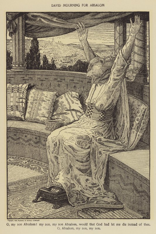 David rouwt om Absalom door Louis John Rhead