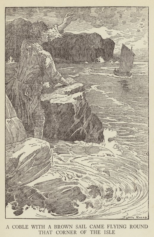 Illustratie voor Kidnapped door Robert Louis Stevenson door Louis John Rhead