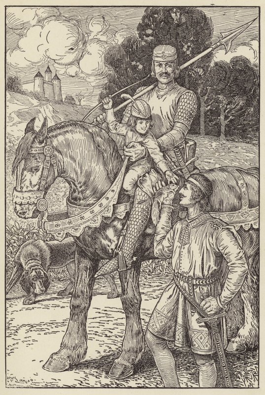 Robert zou met zijn eigen kleine boog op de eekhoorns schieten door Louis John Rhead