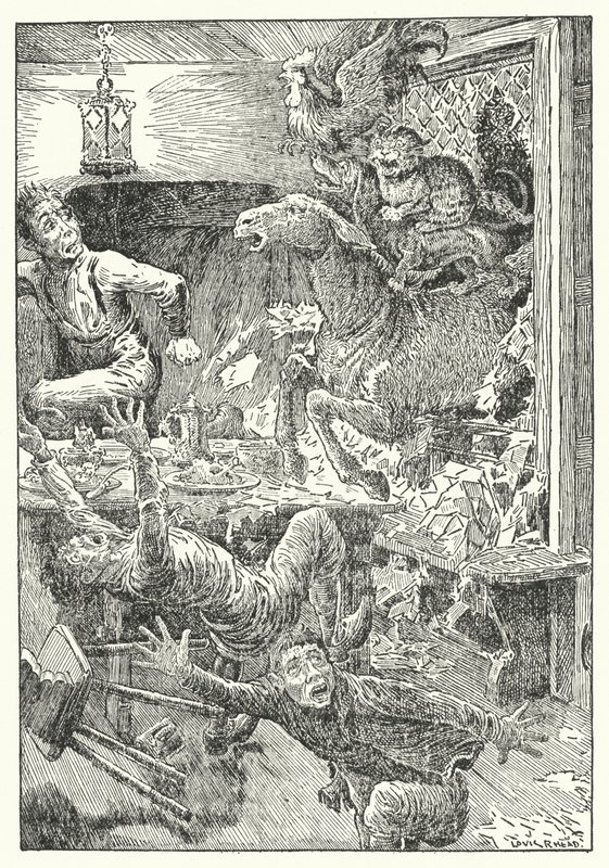 De Bremer stadsmuzikanten (litho) door Louis John Rhead