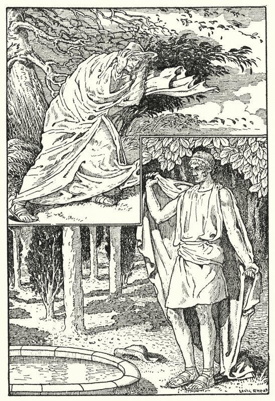 De noordenwind en de zon door Louis John Rhead