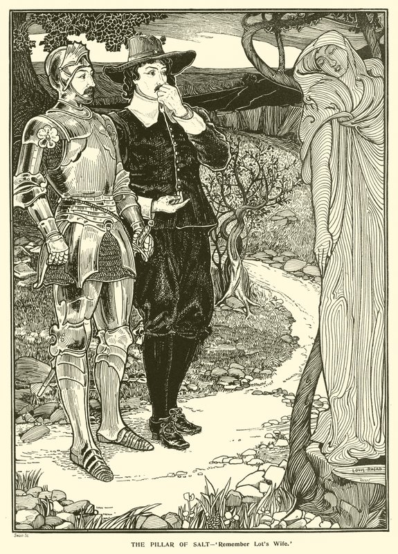 De Zuil van Zout (gravure) door Louis John Rhead