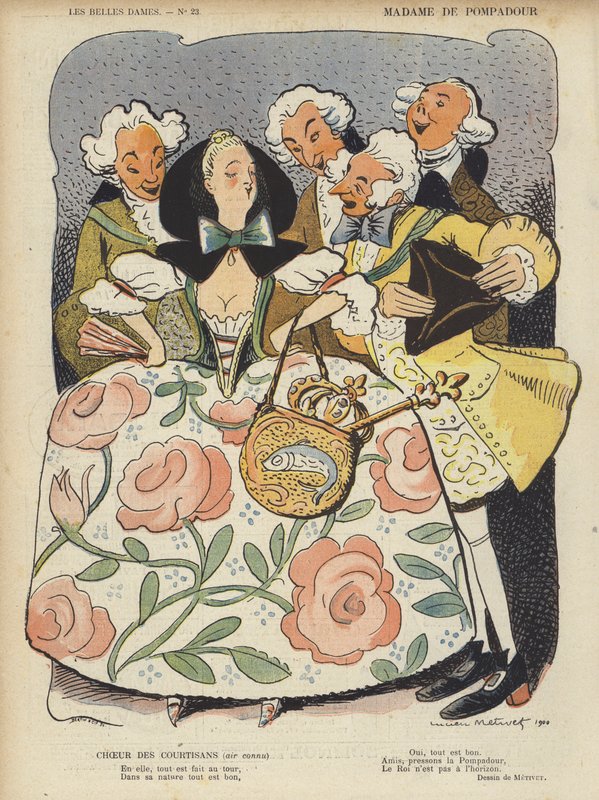 Madame De Pompadour, Illustratie voor Le Rire door Lucien Metivet