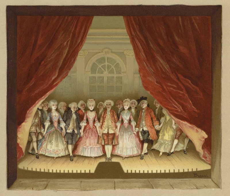 Illustratie voor The School for Scandal door Lucius Rossi