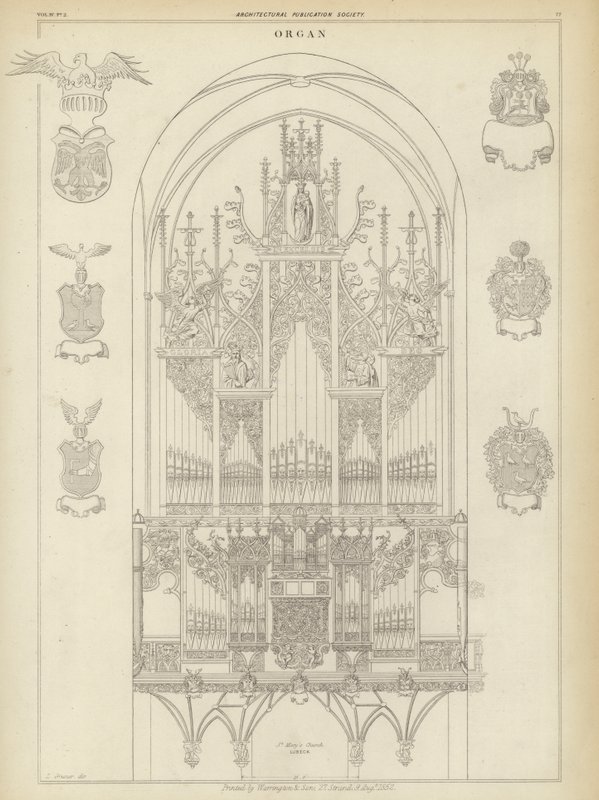 Orgel van de kerk van St. Mary, Lübeck, Duitsland door Ludwig Gruner