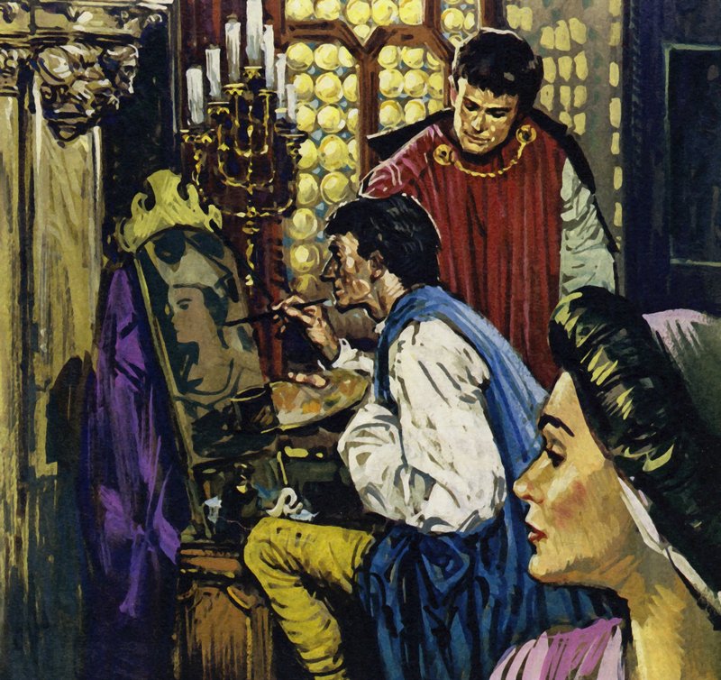 Graaf Jan werd Van Eycks beschermheer in Den Haag (kleurenlitho) door Luis Arcas Brauner