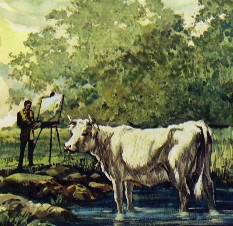 Renoir schilderde het platteland om hem heen (kleurenlitho) door Luis Arcas Brauner