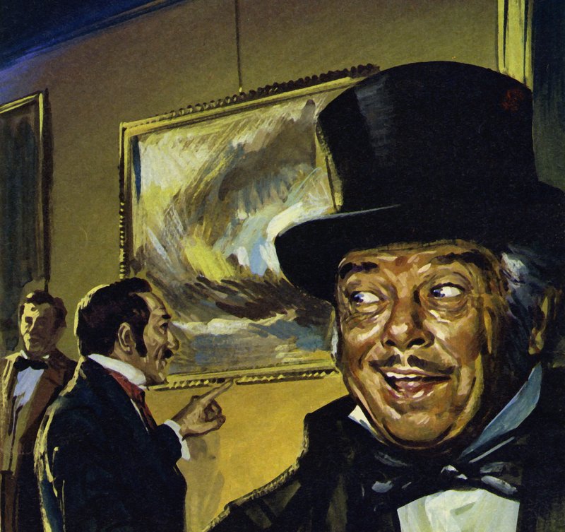 Turners schilderij "Sneeuwstorm" in de Royal Academy (kleurenlitho) door Luis Arcas Brauner