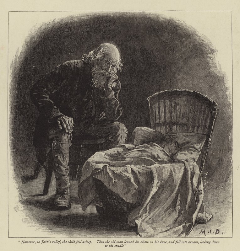 Illustratie voor John en Joan, Een vreemd verhaal, door S Baring-Gould door Margaret Isabel Dicksee