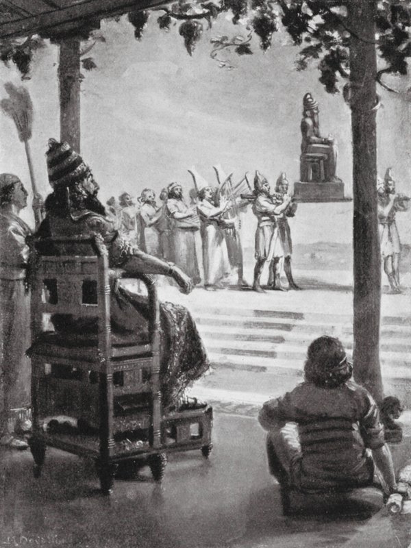 Nieuwjaarsdag in Babylon, 680 voor Christus (litho) door Margaret (after) Dovaston