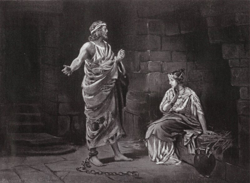 Pelopidas in gevangenschap (litho) door Margaret (after) Dovaston