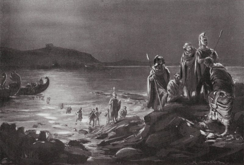 Terugkeer van de Oligarchen naar Samos (litho) door Margaret (after) Dovaston