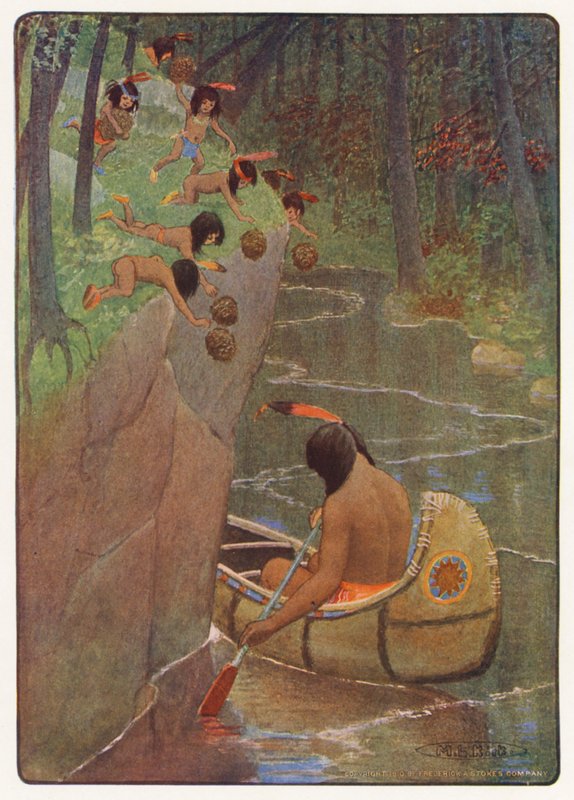 Illustratie voor Hiawatha door Longfellow (kleur litho) door Maria Louise Kirk
