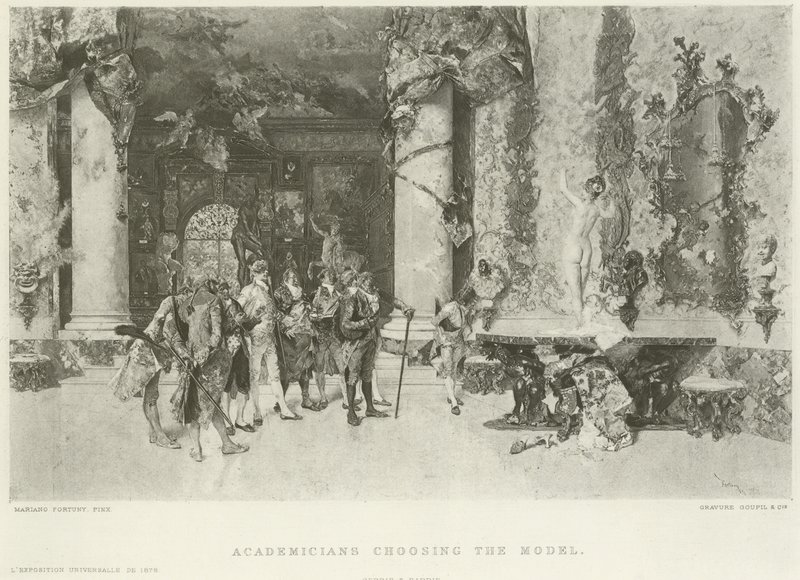Academici kiezen het model door Mariano José María Bernardo Fortuny y Carbó