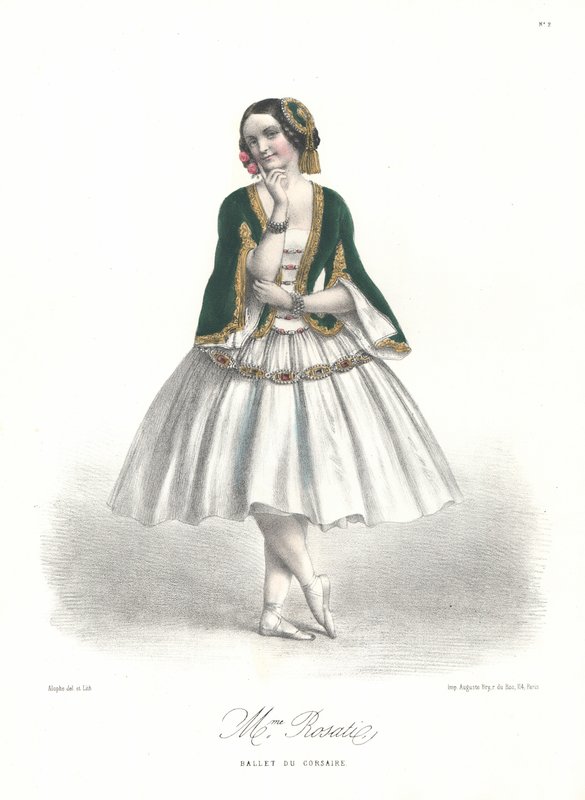 Italiaanse balletdanseres Carolina Rosati in het ballet Le Corsaire van Adolphe Adam in de Opera van Parijs door Marie Alexandre (after) Alophe