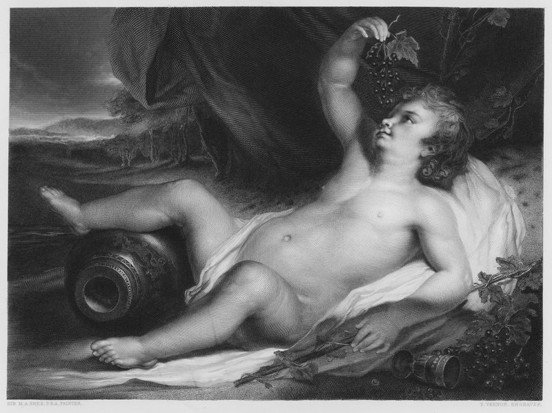 De jonge Bacchus, naar het schilderij in de Vernon Gallery door Martin Archer Shee