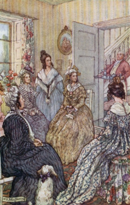 Illustratie voor Cranford door Mrs Gaskell door Mary V. Wheelhouse
