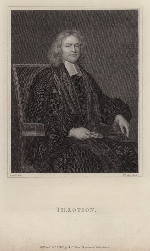 John Tillotson, Aartsbisschop van Canterbury (gravure) door Mary (after) Beale