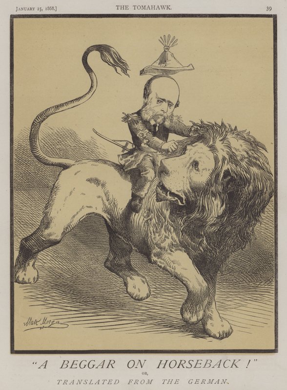Een Bedelaar te Paard! of, Vertaald uit het Duits (kleur litho) door Matthew