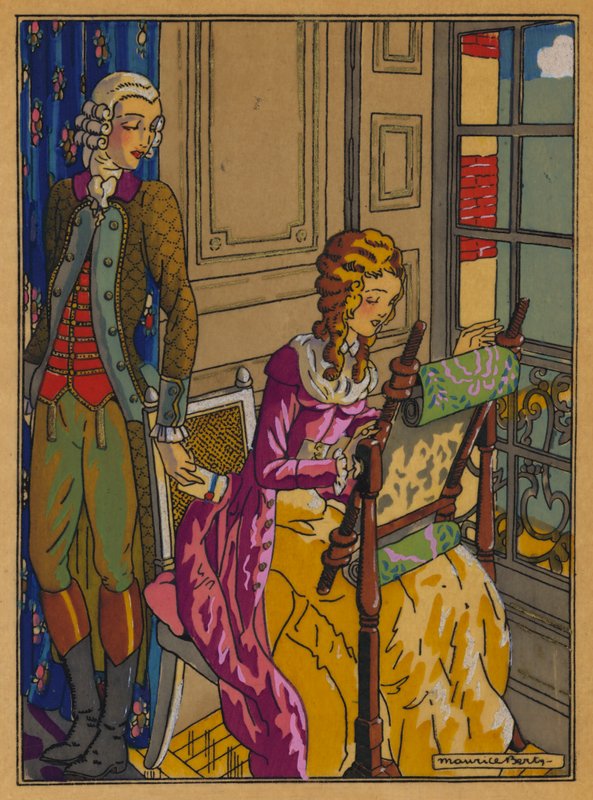Illustratie voor Les Liaisons Dangereuses door Choderlos De Laclos door Maurice Berty