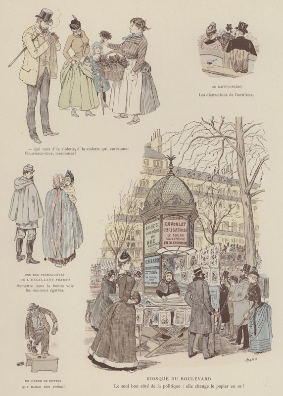 Illustratie voor Paris Brillant door Maurice Charles Mathieu Bonvoisin