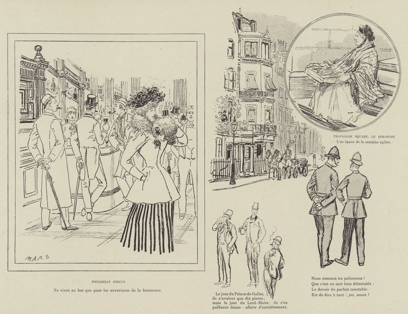 Illustratie voor La Vie De Londres door Mars door Maurice Charles Mathieu Bonvoisin