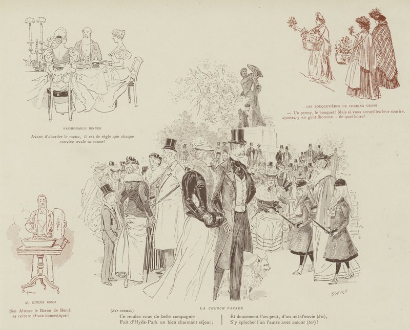 Illustratie voor La Vie De Londres door Mars door Maurice Charles Mathieu Bonvoisin