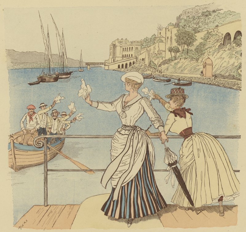Monte Carlo, afscheid van de vissers door Maurice Charles Mathieu Bonvoisin