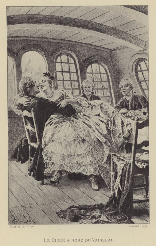 Diner aan boord van het schip door Maurice Leloir