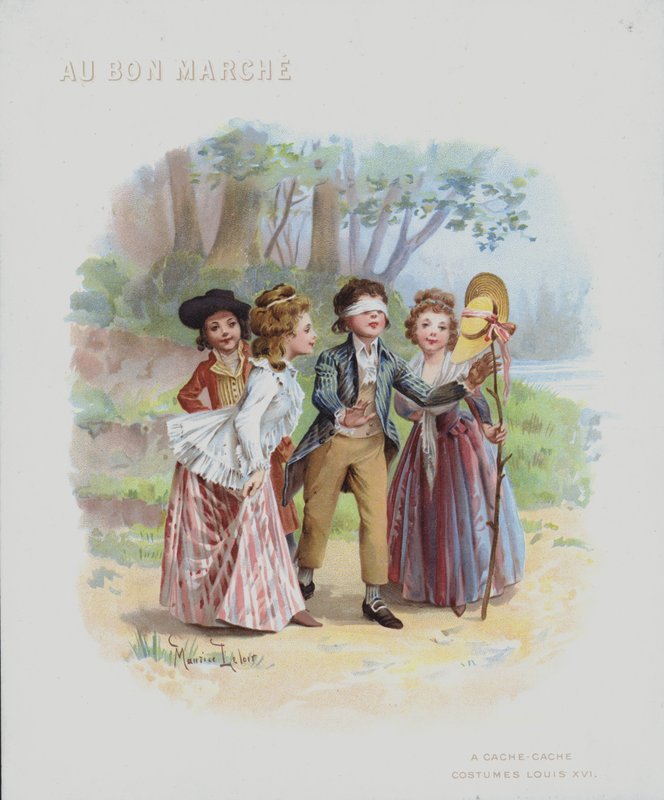 Verstoppertje, kostuums uit de tijd van Lodewijk XVI door Maurice Leloir