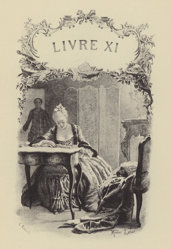 Illustratie voor Boek XI van Les Confessions de Jean-Jacques Rousseau (gravure) door Maurice Leloir