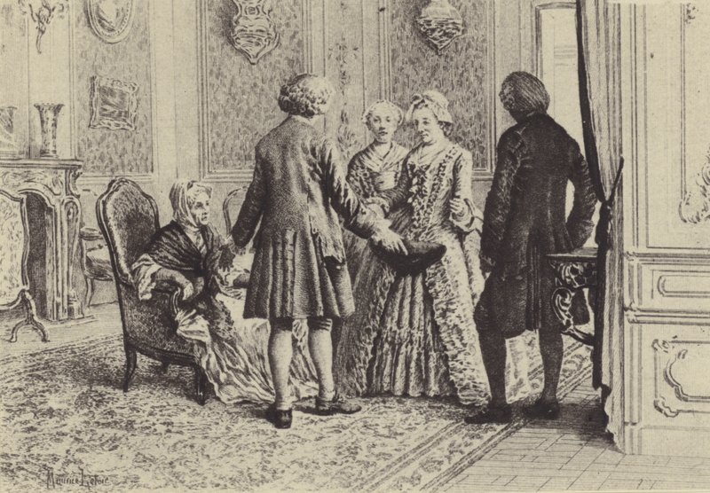 Illustratie voor Boek XI van Les Confessions de Jean-Jacques Rousseau door Maurice Leloir