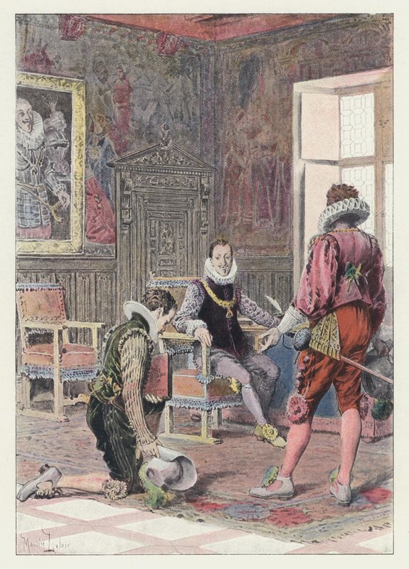 Illustratie voor Gil Blas (kleur litho) door Maurice Leloir