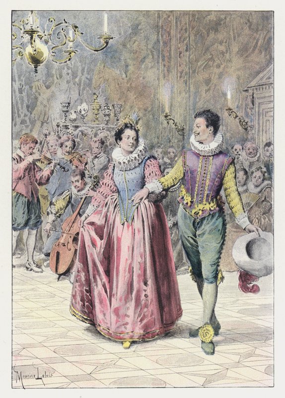 Illustratie voor Gil Blas (kleur litho) door Maurice Leloir