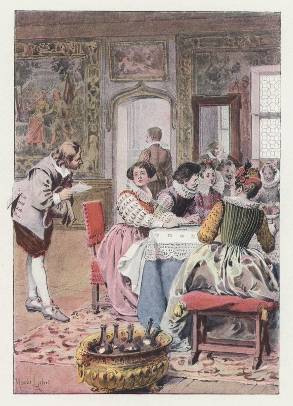 Illustratie voor Gil Blas (kleur litho) door Maurice Leloir