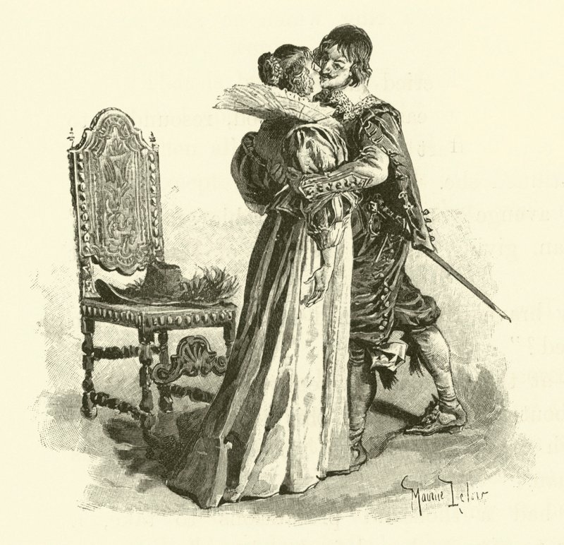 Illustratie voor De Drie Musketiers (gravure) door Maurice Leloir
