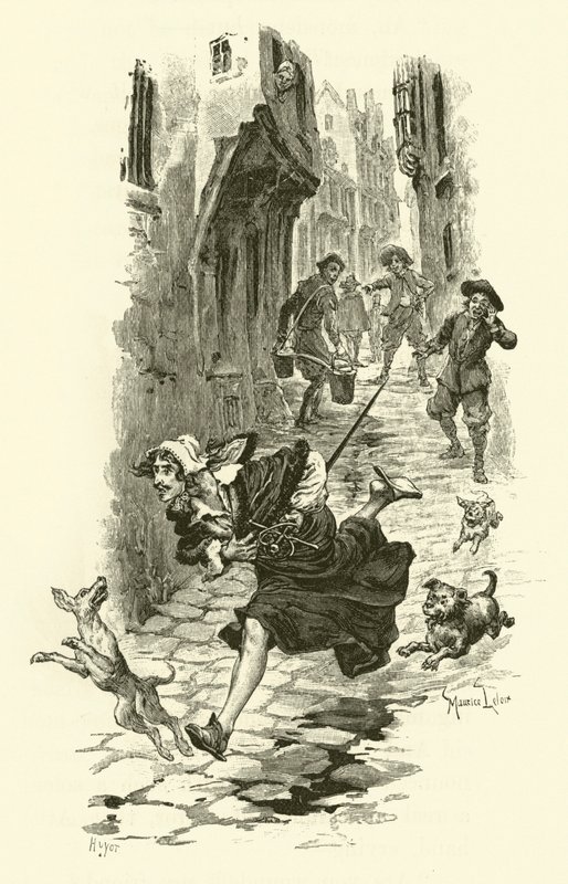 Illustratie voor De Drie Musketiers door Maurice Leloir