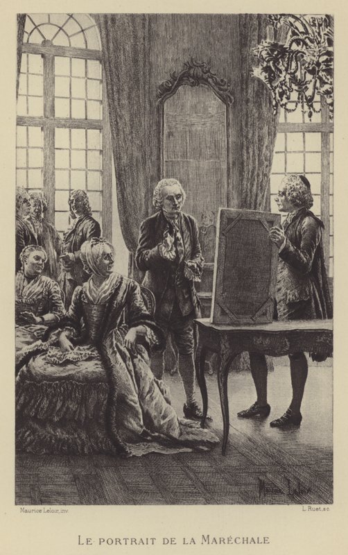 Het portret van de Marechale (gravure) door Maurice Leloir