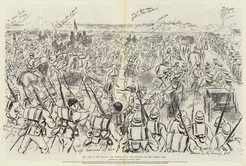 De Oorlog in Soedan, de Slag bij El Teb, Aanval op het Fort van de Vijand door Melton Prior