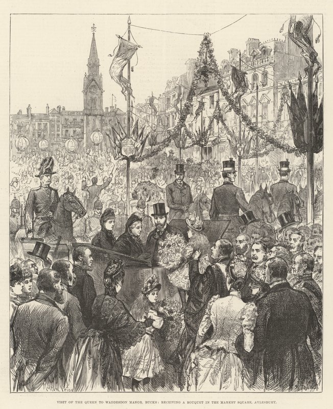 Bezoek van de Koningin aan Waddesdon Manor, Bucks, ontvangst van een Banket op het Marktplein, Aylesbury door Melton Prior