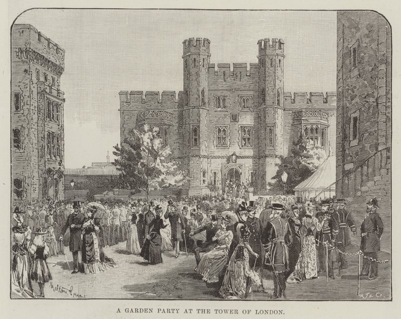 Een tuinfeest in de Tower of London door Melton Prior