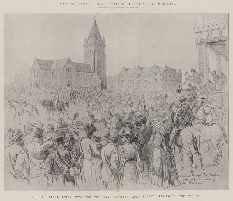De Transvaal Oorlog, de Bezetting van Pretoria door Melton Prior