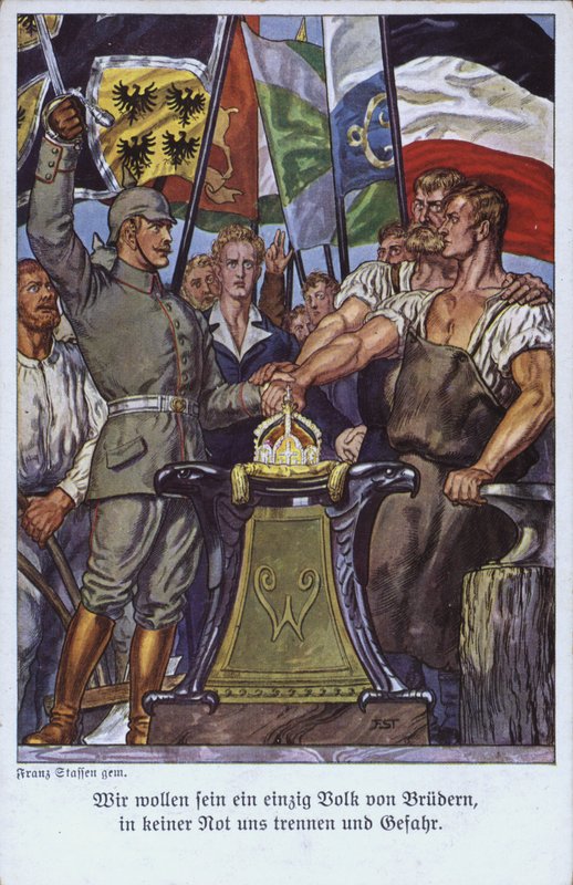 Eenheid van de Duitse volkeren, propagandakaart door Mesopotamian