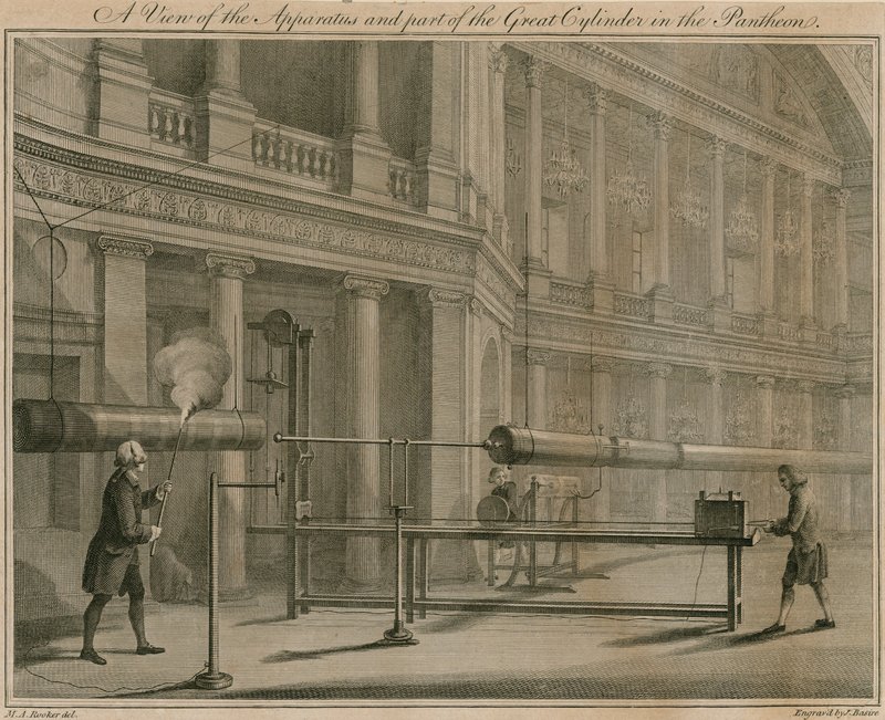 Een uitzicht op het apparaat en een deel van de grote cilinder in het Pantheon, Oxford Street, Londen door Michael Rooker