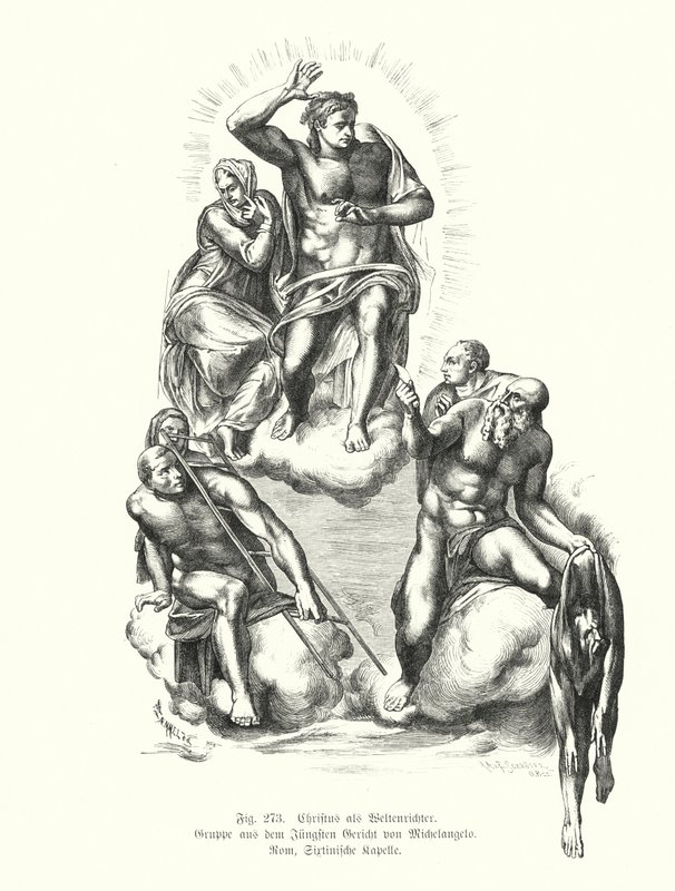 Christus de Rechter, detail van Michelangelo